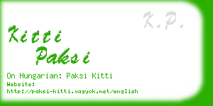 kitti paksi business card